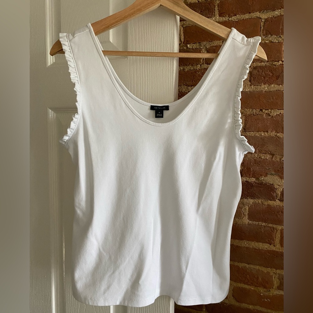Ann Taylor Ruffle Trim Tank